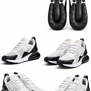 Nike Air Max 270 White Black Gold Men's Sneakers